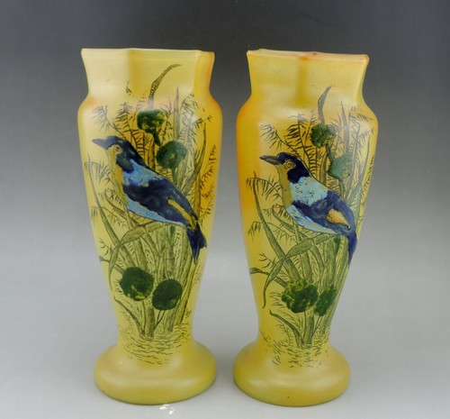 Legras paire vases verre - en,