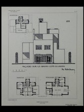 ROBERT MALLET-STEVENS, PROJET DE VILLA -  PLANCHE 1924