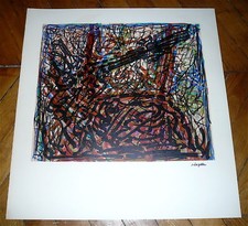 Jean-Paul Riopelle lithographie signée Art Abstrait Paris Montréal Quebec Canada
