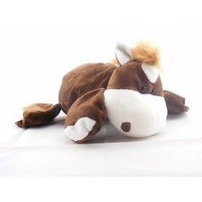 Doudou cheval marron blanc