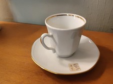 1 tasse et sa soucoupe  " vauban filet or"  Porcelaine de Sologne