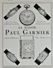 PUBLICITÉ DE PRESSE 1925 MONTRES ET PENDULES DE LA MAISON PAUL GARNIER