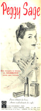 publicité Advertising  1022  1954  maquillage lèvres  Harmonie vernis Peggy Sage
