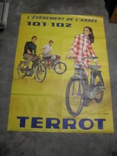 AFFICHE PUBLICITAIRE de concession  " TERROT  CYCLOMOTEUR et MOTO " années 60