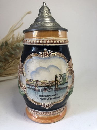 Chope bière avec couvercle - chope, à