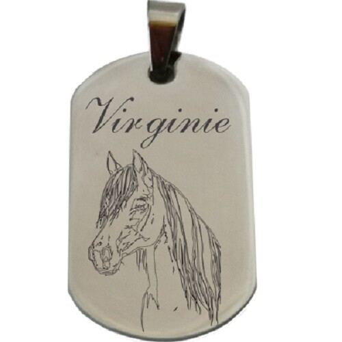 Pendentif acier personnalisé - pendentif,