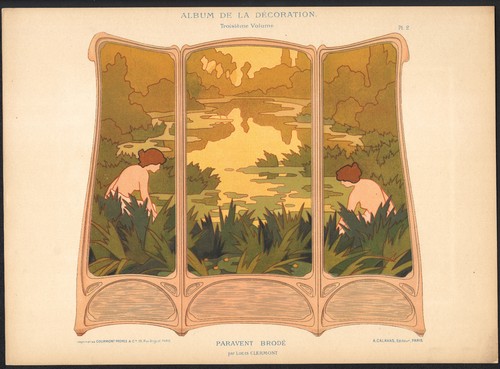 1900 lithographie art nouveau - lithographie,