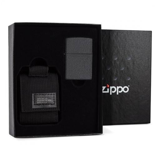 Coffret zippo black crackle - black, et