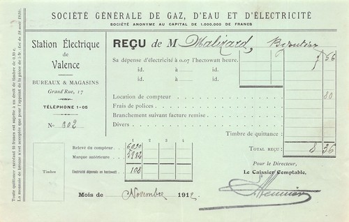 Facture 1912 societe generale - ,