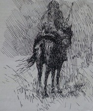 Alfred Théodore Bastien (1873-1955) (04) - encre - cavalier