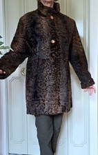 Veste astrakan marron reversible neuve mi-longue