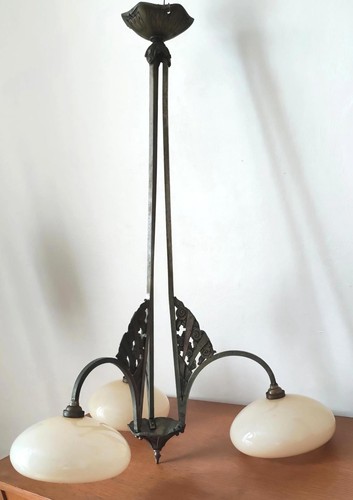 Suspension art déco bronze - suspension,