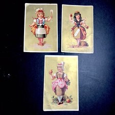 3 Chromos  doré   Femme bouteille champagne porto et cidre trade  card