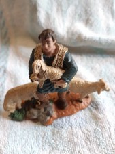 SANTON CRECHE OLIVER GARDIEN DE MOUTON HAUTEUR 9CM