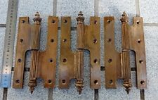3 GRANDES CHARNIÈRES ANCIENNES paumelle  PORTE, BRONZE ou LAITON, longueur 23cm