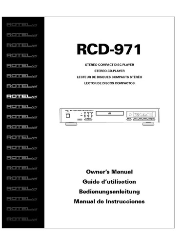 Rotel rcd 971 player owners - rcd-971,