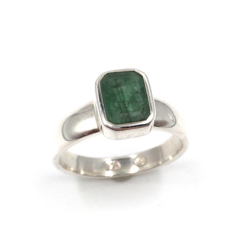 Bague argent 925 émeraude - argent,