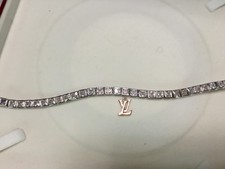 Superbe bracelet 7 pouces argent sterling 925 topaze blanche 12,00 grammes 30 S5