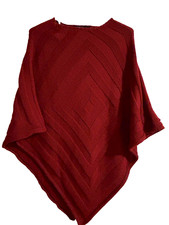 CAROLL PONCHO rouge bordeaux