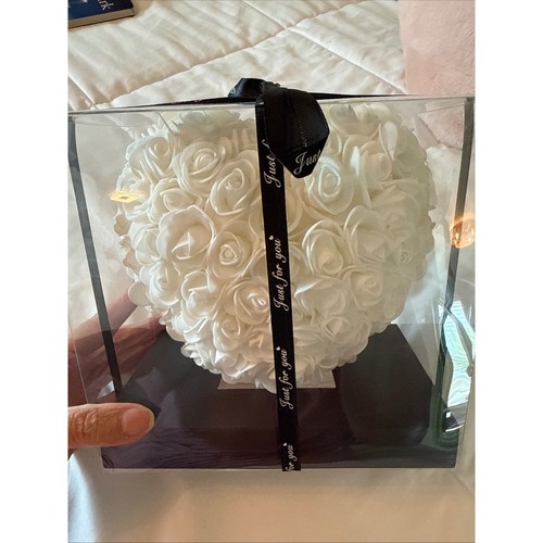 White artificial rose - white,