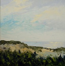 huile au couteau  "A TRAVERS DUNES 1 " -  artiste réf   DROUOT ARTPRICE AKOUN