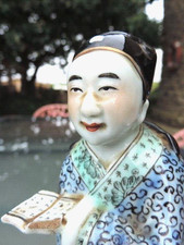 ⭐️ ANTIQUE CHINESE PORCELAIN FIGURE ANCIENNE STATUE PORCELAINE CHINE DIGNITAIRE