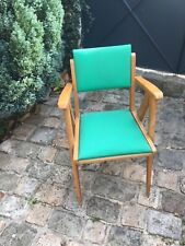Rare fauteuil  bridge vintage pieds compas annees 50 design signé 3 DECOMMERE