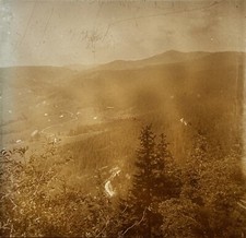 PAYSAGE Montagne Photo Plaque de verre c1920 Vintage §48L3n