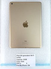  BOÎTIER CHÂSSIS COQUE ARRIÈRE POUR IPAD 5TH GEN WIFI A1822 GOLD OR