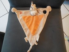 doudou plat zèbre Zamba beige orange NOUKIE'S NOUKIES noukie