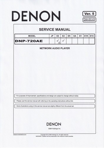 Manuel service pour denon - manuel,
