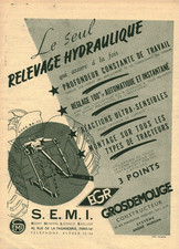 Publicité ancienne relevage hydraulique matériel agricole 1955 issue de magazine