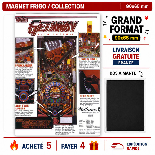 Magnet frigo flipper getaway - magnet,