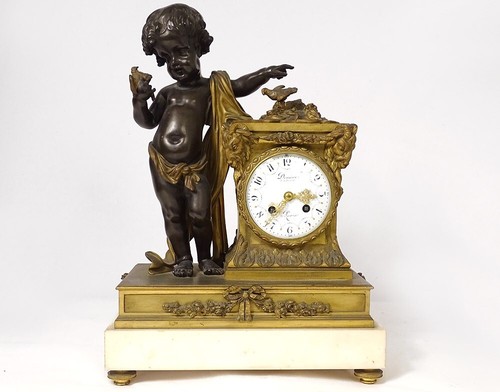 Grande pendule bronze angelot