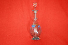 BELLE CARAFE ANCIENNE EMAILLEE EN VERRE BLEU MOTIFS points bleus
