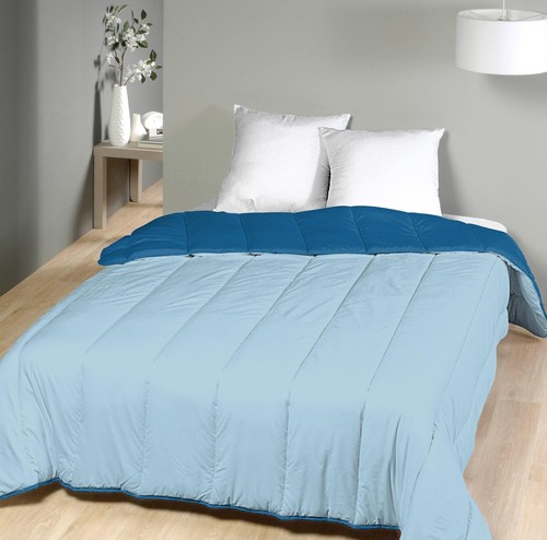 Couette bicolore bleu - bicolore, pétrole
