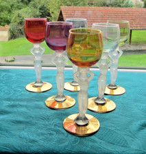 6 verres a vin porto coloré en verre modèle Vénus nue