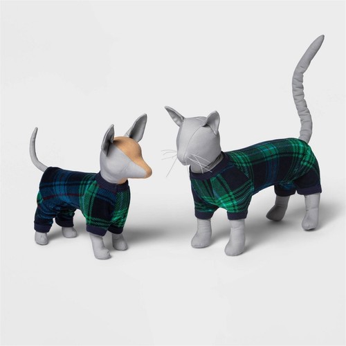 Chien chat tartan plaid - chat,