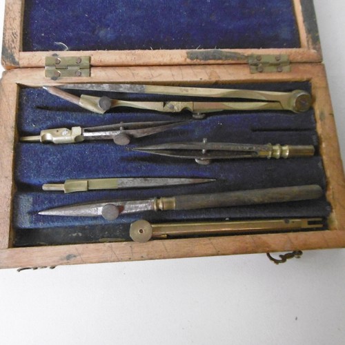 Ancienne boite compas bronze - ancienne,