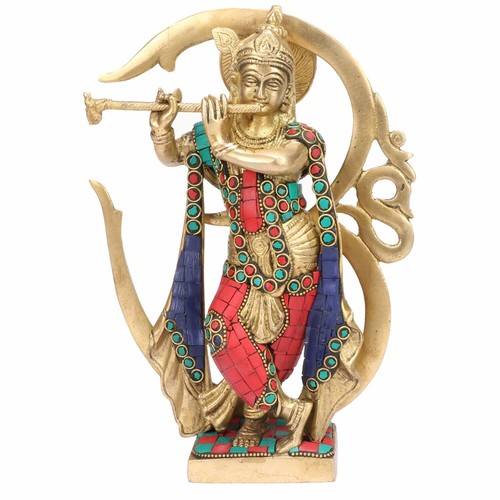 Laiton lord krishna idol - krishna,