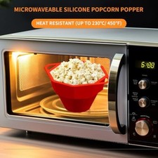 Bol à pop-corn micro-ondes silicone design pliable nettoyage facile noir