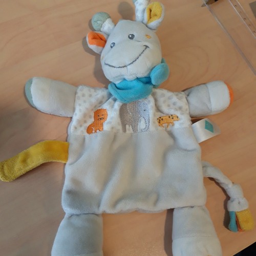 Doudou plat girafe gris - girafe,