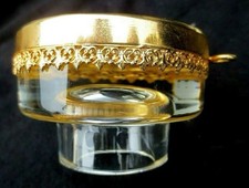 * BACCARAT Confiturier  CRISTAL  & monture LAITON  style Art Déco,circa 1950.