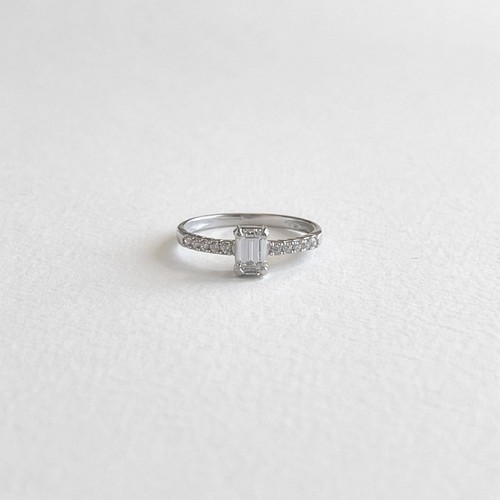 Bague blanc 14 carats - or,