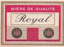 Etiquette de bière - Bière Grutli - Paris - Bière Royal