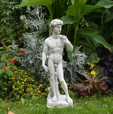 Statuette en pierre David de Michel-Ange 58 cm 9 kg gris béton blanc résistan...