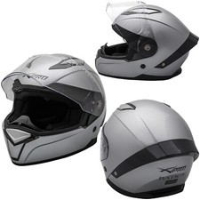 Casque Homologué Integral Moto Scooter intégré Touring Argent