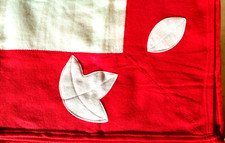 Plaid polaire rouge et écru