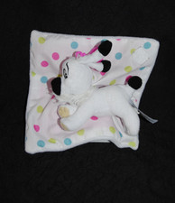 ?doudou plat chien mouchoir Idefix PARC ASTERIX  2019 blanc pois rose peluche