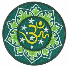 Ecusson patche OM AUM OHM VERT thermocollant applique brodé patch DIY